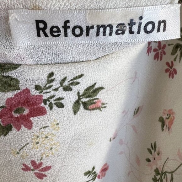 Reformation White Pink Floral Germain Maxi Dress $328 - Picture 11 of 13